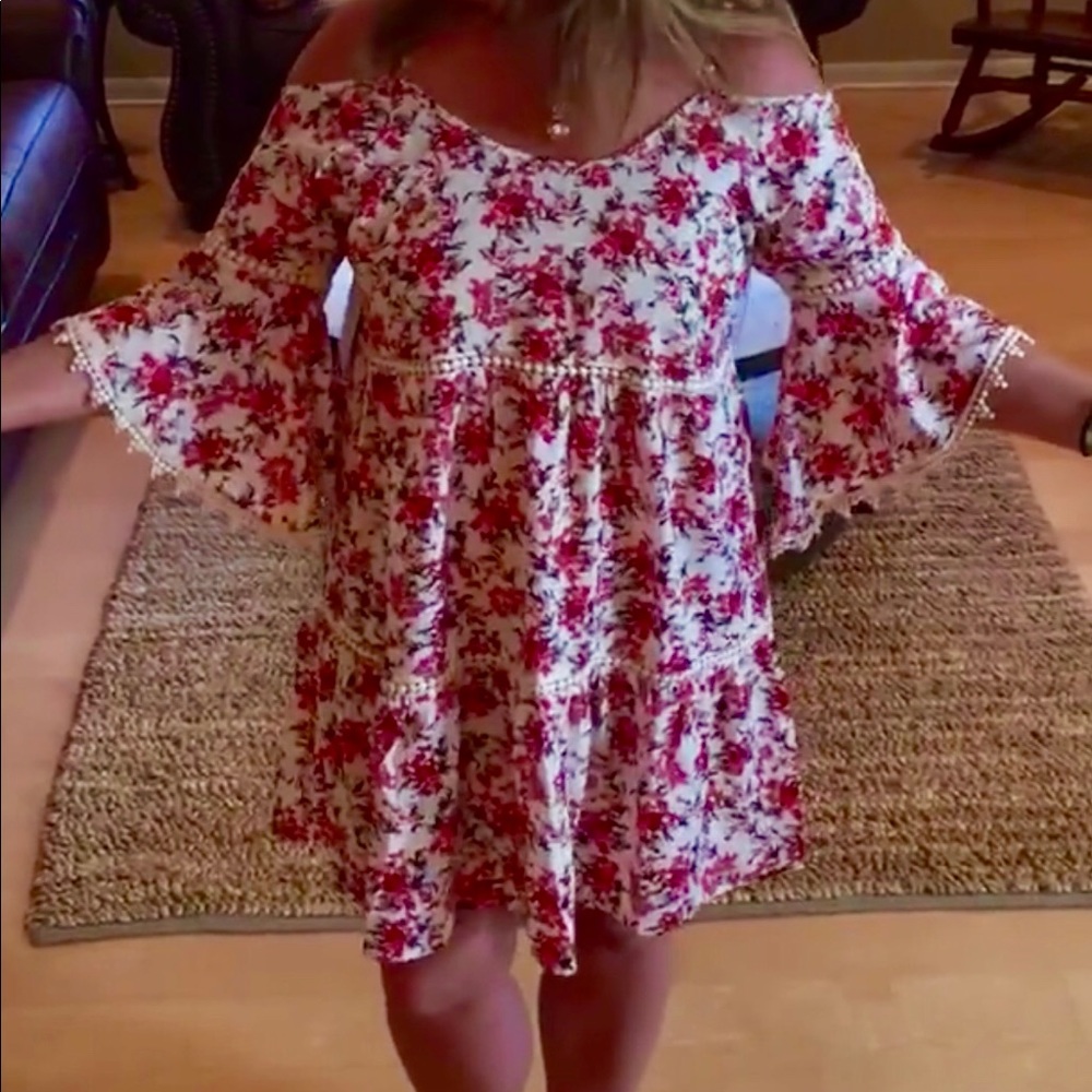 Umgee floral cold shoulder dress